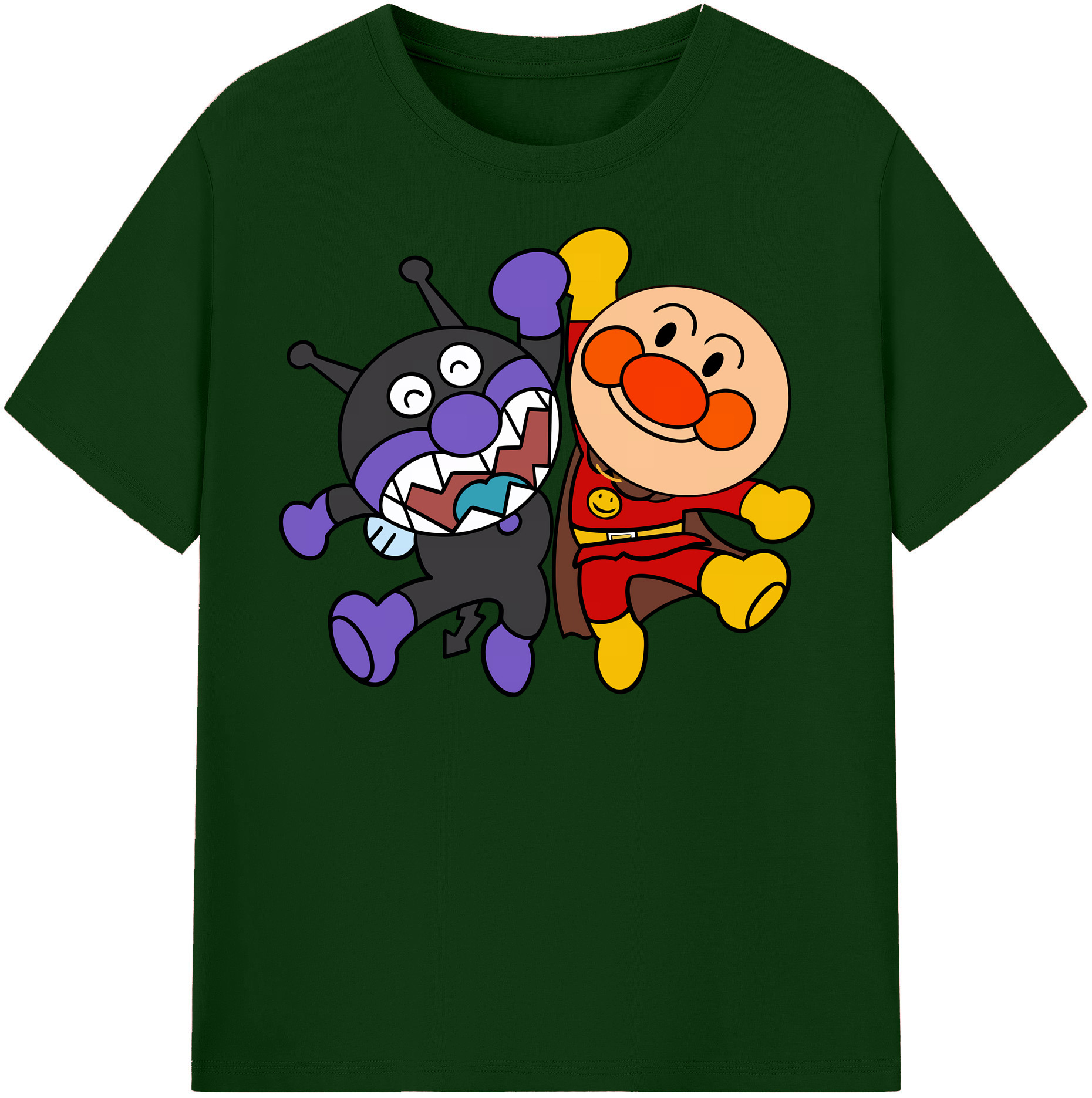 （画像用） アンパンマン Anpanman 綿100％半袖Tシャツ（フロントプリント）